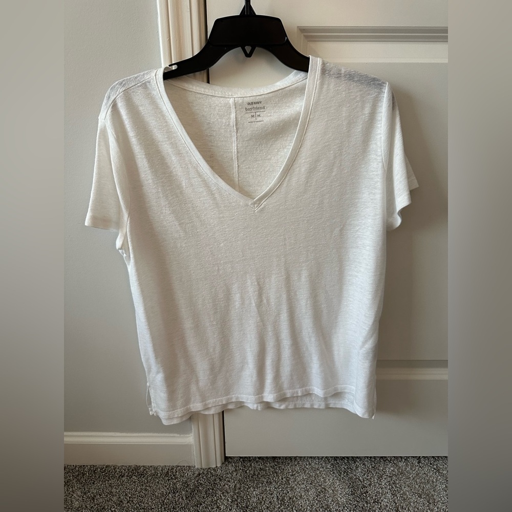Old Navy White Boyfriend Tee